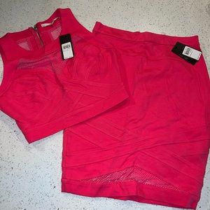 Pink Guess skirt and top set